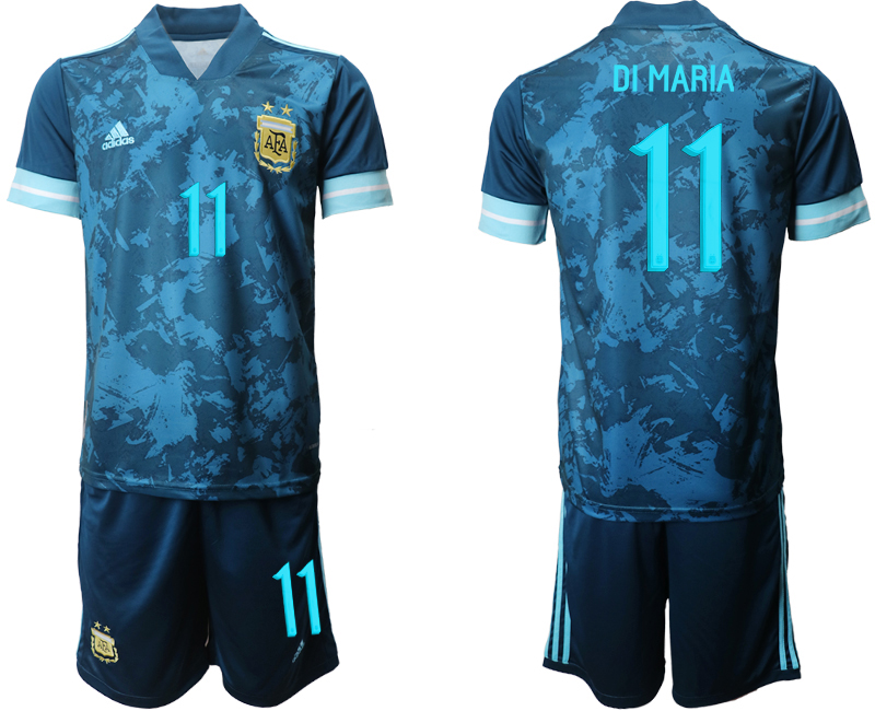 Men 2020-2021 Season National team Argentina away blue #11 Soccer Jersey